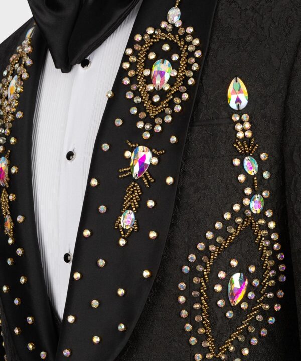 Regal Noir Embellished Tuxedo Jacket