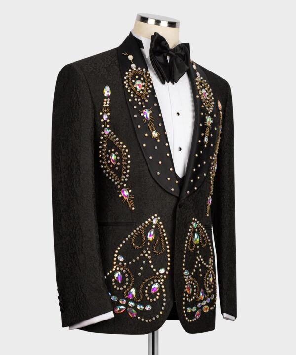 Regal Noir Embellished Tuxedo Jacket