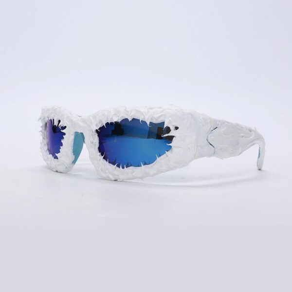 Sculptural Sunglasses – Unique Artistic Design with Iridescent Lenses