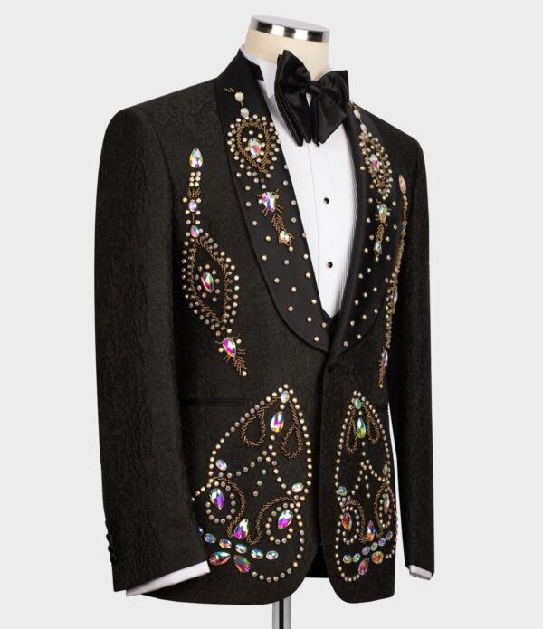 Regal Noir Embellished Tuxedo Jacket